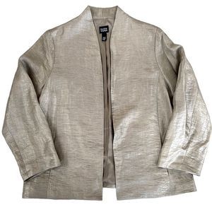 Eileen Fisher Shimmering Silver Open Jacket